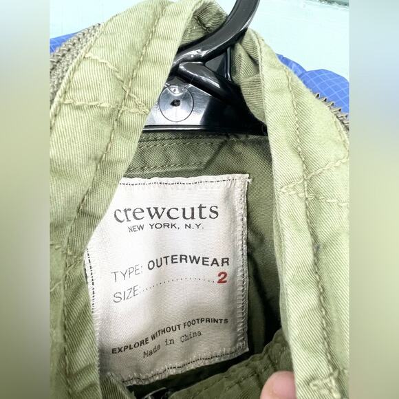 J Crew Crewcuts olive green army utility cargo field jacket preppy Barbour fall - Picture 3 of 9